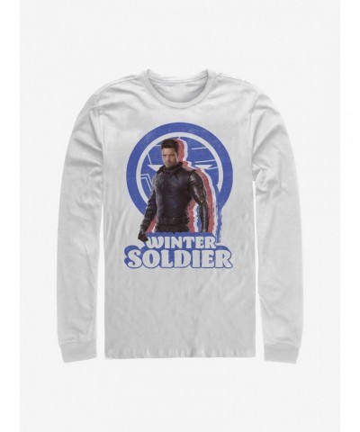 Marvel The Falcon And The Winter Soldier Bucky Pose Long-Sleeve T-Shirt $8.69 T-Shirts