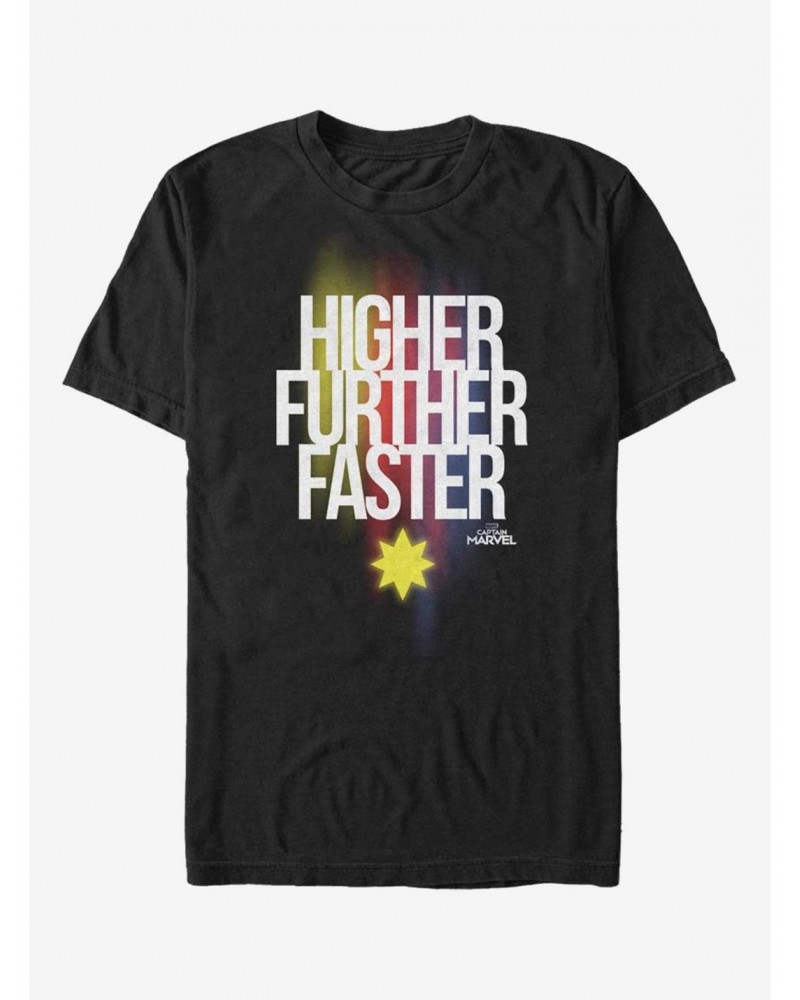 Marvel Captain Marvel Higher Further Faster T-Shirt $7.27 T-Shirts