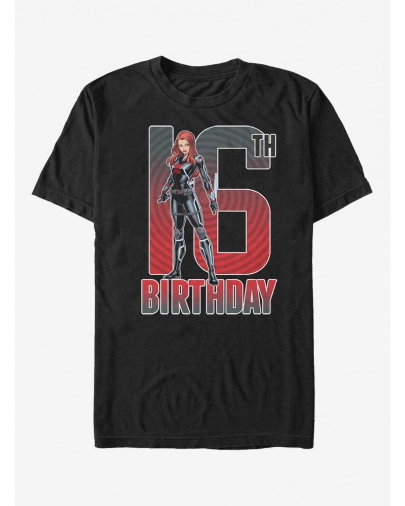 Marvel Black Widow 16th Birthday T-Shirt $5.93 T-Shirts