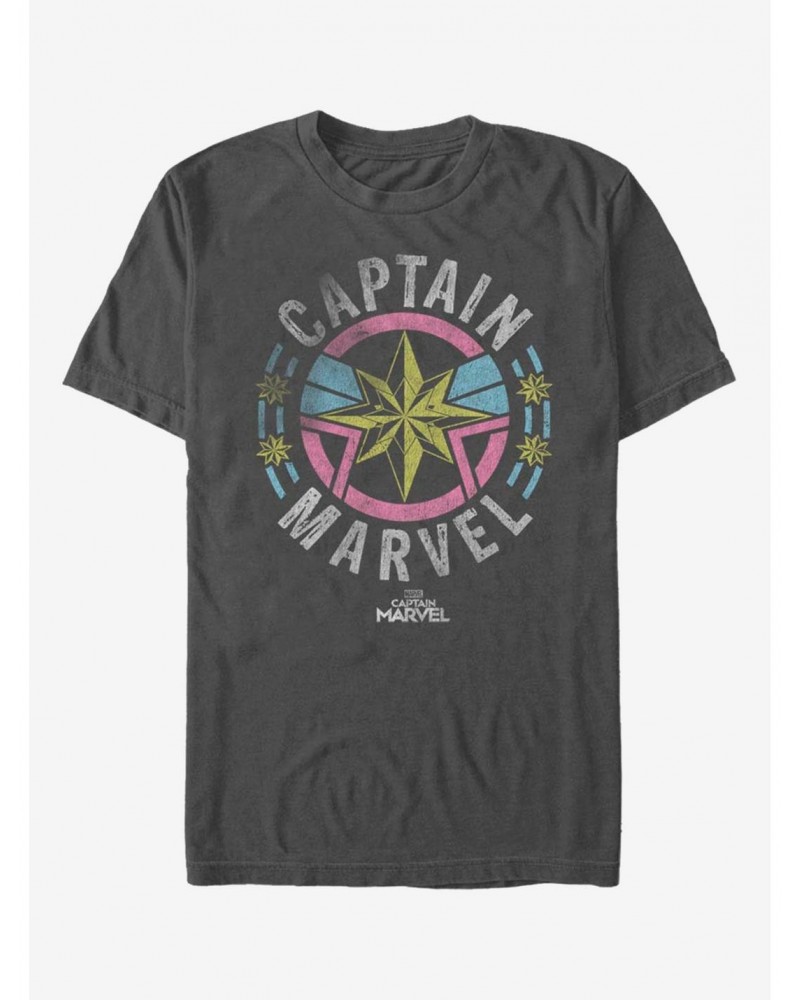 Marvel Captain Marvel Captain Marvel Retro Badge T-Shirt $6.31 T-Shirts