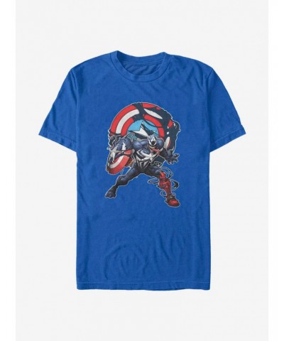 Marvel Captain America Venomized Icon Takeover T-Shirt $7.46 T-Shirts