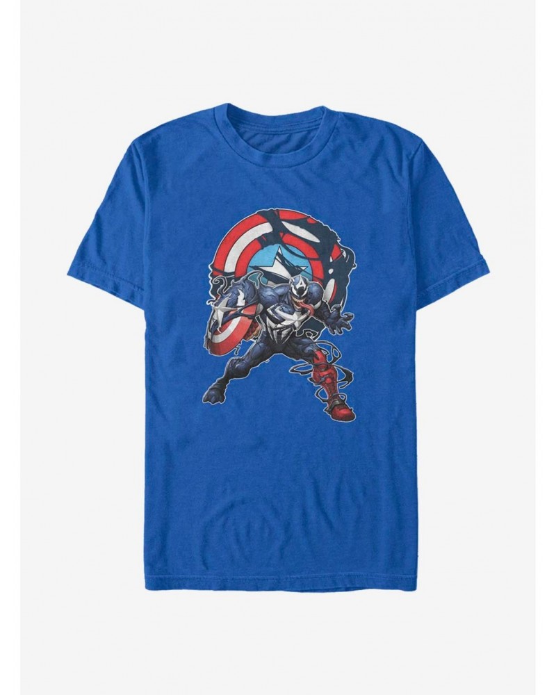 Marvel Captain America Venomized Icon Takeover T-Shirt $7.46 T-Shirts