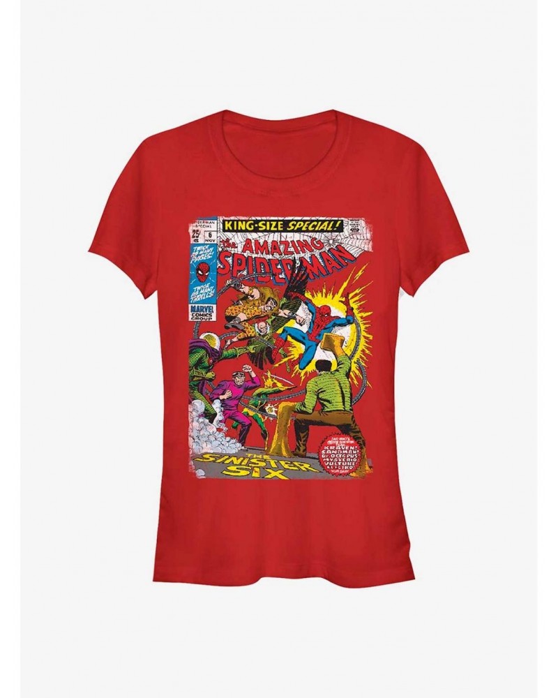 Marvel Spider-Man The Sinister Six Comic Girls T-Shirt $9.76 T-Shirts