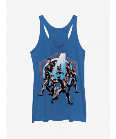 Marvel Avengers: Endgame Space Force Girls Royal Blue Heathered Tank Top $10.15 Tops