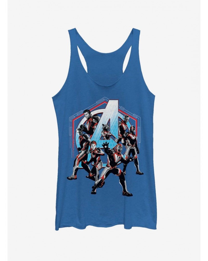 Marvel Avengers: Endgame Space Force Girls Royal Blue Heathered Tank Top $10.15 Tops