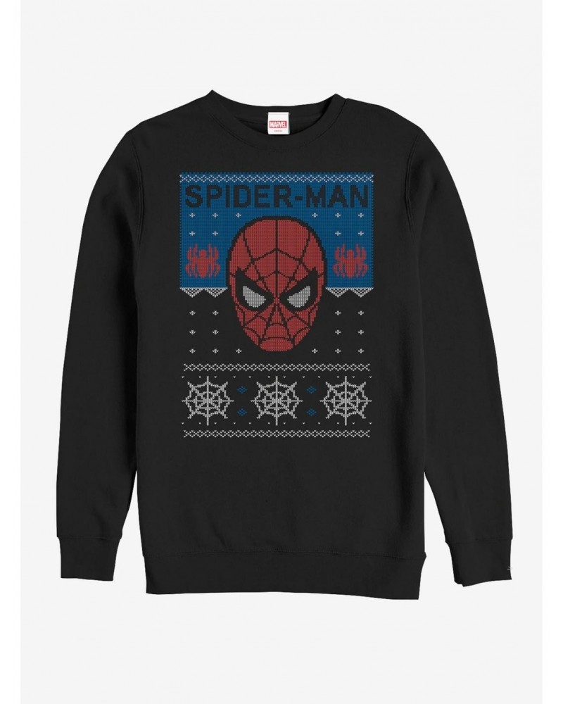 Marvel Ugly Christmas Sweater Spider-Man Web Sweatshirt $9.15 Sweatshirts