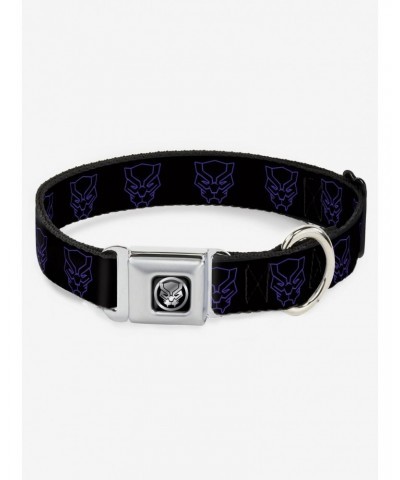 Marvel Black Panther Avengers Icon Black Seatbelt Buckle Dog Collar $9.46 Pet Collars