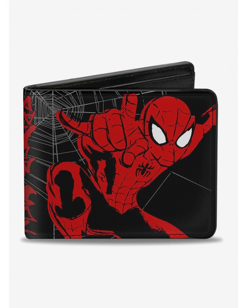 Marvel Spider-Man Grafitti Poses Spiderweb Sketch Bi-Fold Wallet $6.24 Wallets