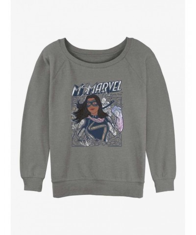 Marvel Ms. Marvel Doodle Kamala Girls Slouchy Sweatshirt $12.99 Sweatshirts