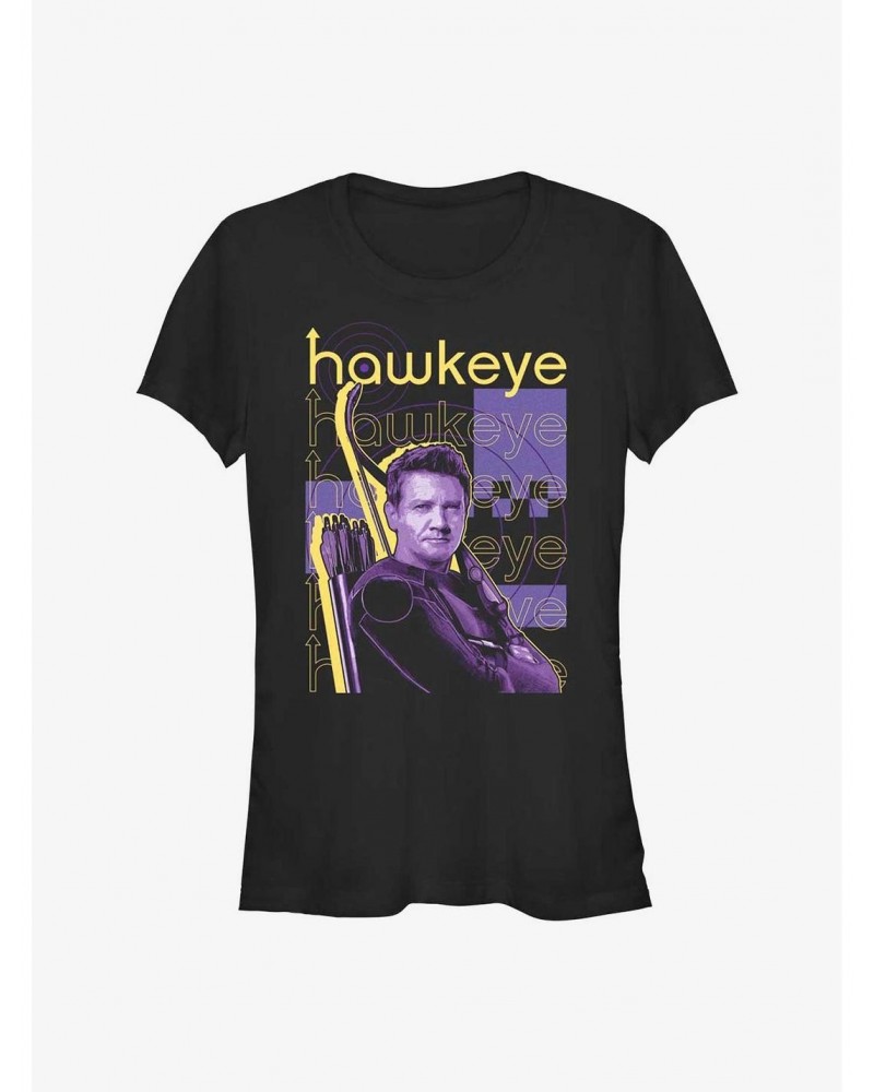 Marvel Hawkeye Stacked Hawkeye Girls T-Shirt $6.18 T-Shirts