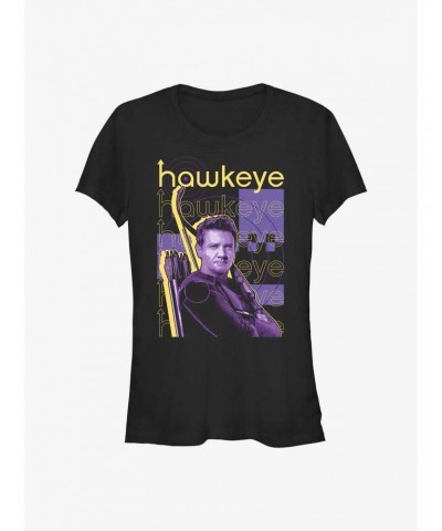 Marvel Hawkeye Stacked Hawkeye Girls T-Shirt $6.18 T-Shirts