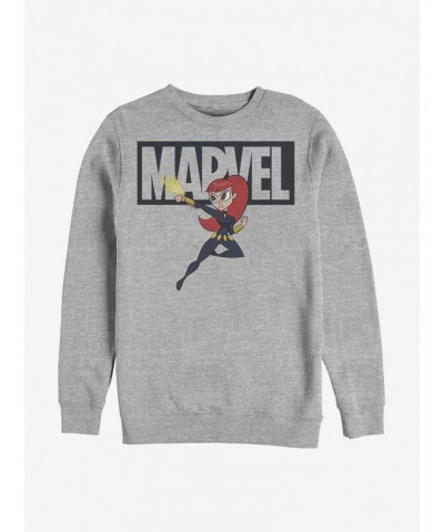 Marvel Black Widow Cartoon Icon Crew Sweatshirt $13.28 Sweatshirts