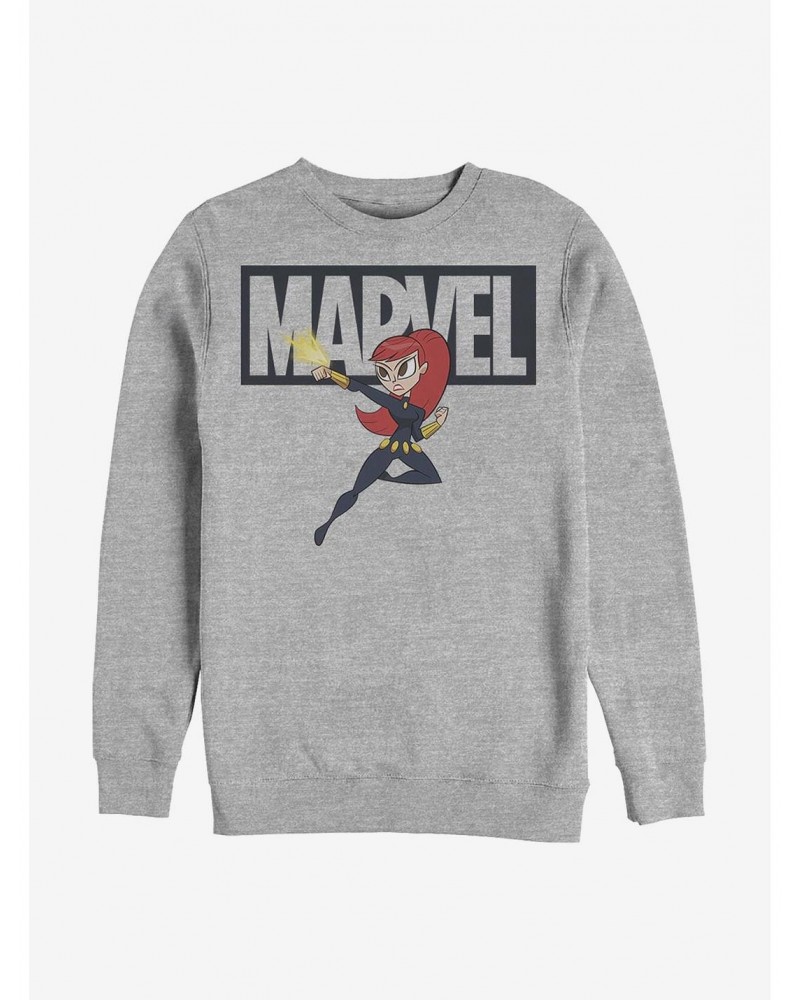 Marvel Black Widow Cartoon Icon Crew Sweatshirt $13.28 Sweatshirts