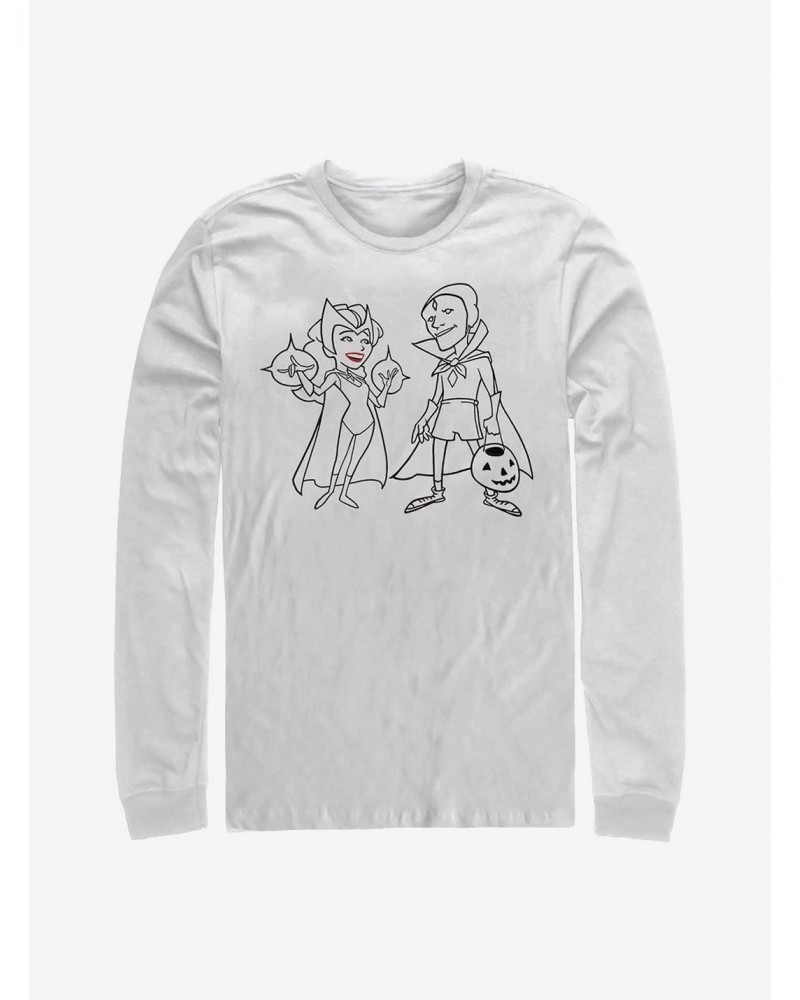 Marvel WandaVision Costume Couple Simple Ink Long-Sleeve T-Shirt $11.05 T-Shirts