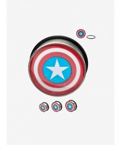 Marvel Single Flare Steel Captain America Logo Plugs $8.71 Plugs