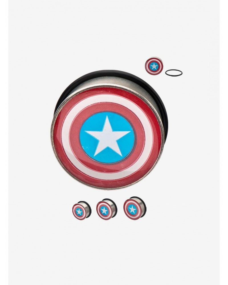 Marvel Single Flare Steel Captain America Logo Plugs $8.71 Plugs