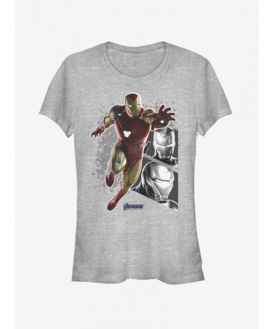 Marvel Avengers: Endgame Iron Man Panels Girls Heathered T-Shirt $8.17 T-Shirts