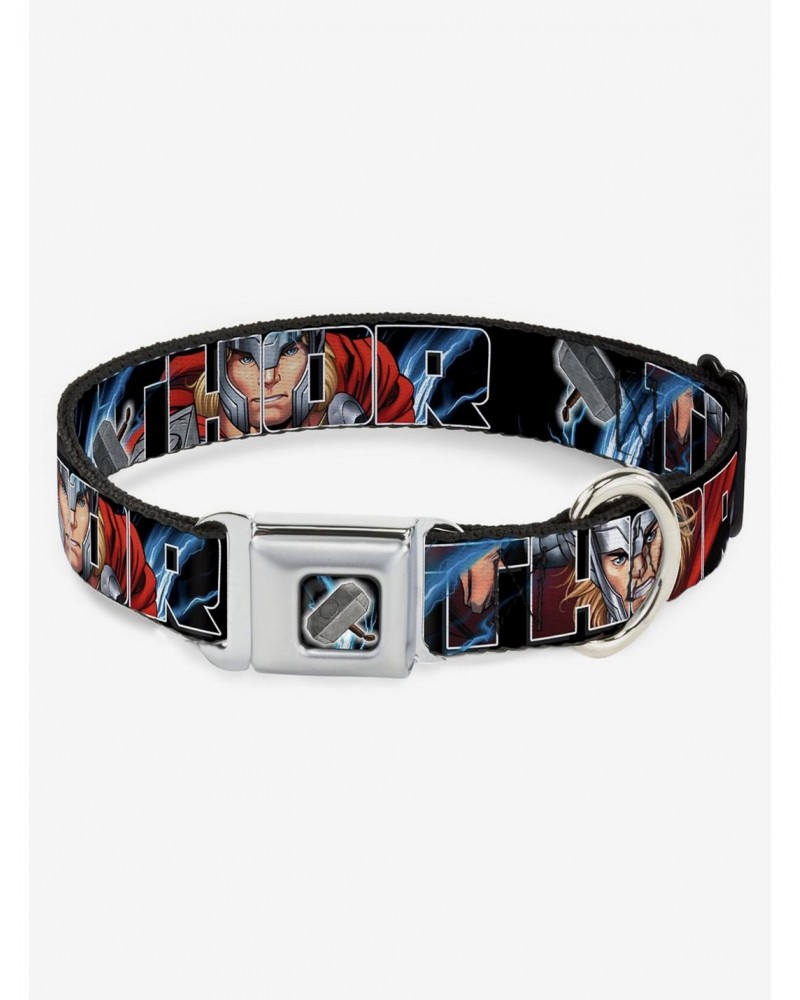 Marvel Thor Poses Hammer Seatbelt Buckle Dog Collar $7.47 Pet Collars