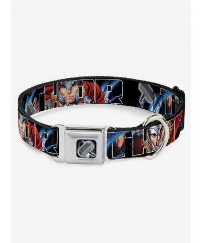 Marvel Thor Poses Hammer Seatbelt Buckle Dog Collar $7.47 Pet Collars