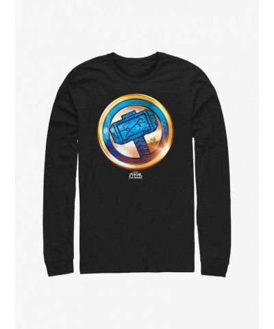 Marvel Thor: Love And Thunder Mjollnir Gold Long Sleeve T-Shirt $9.21 T-Shirts