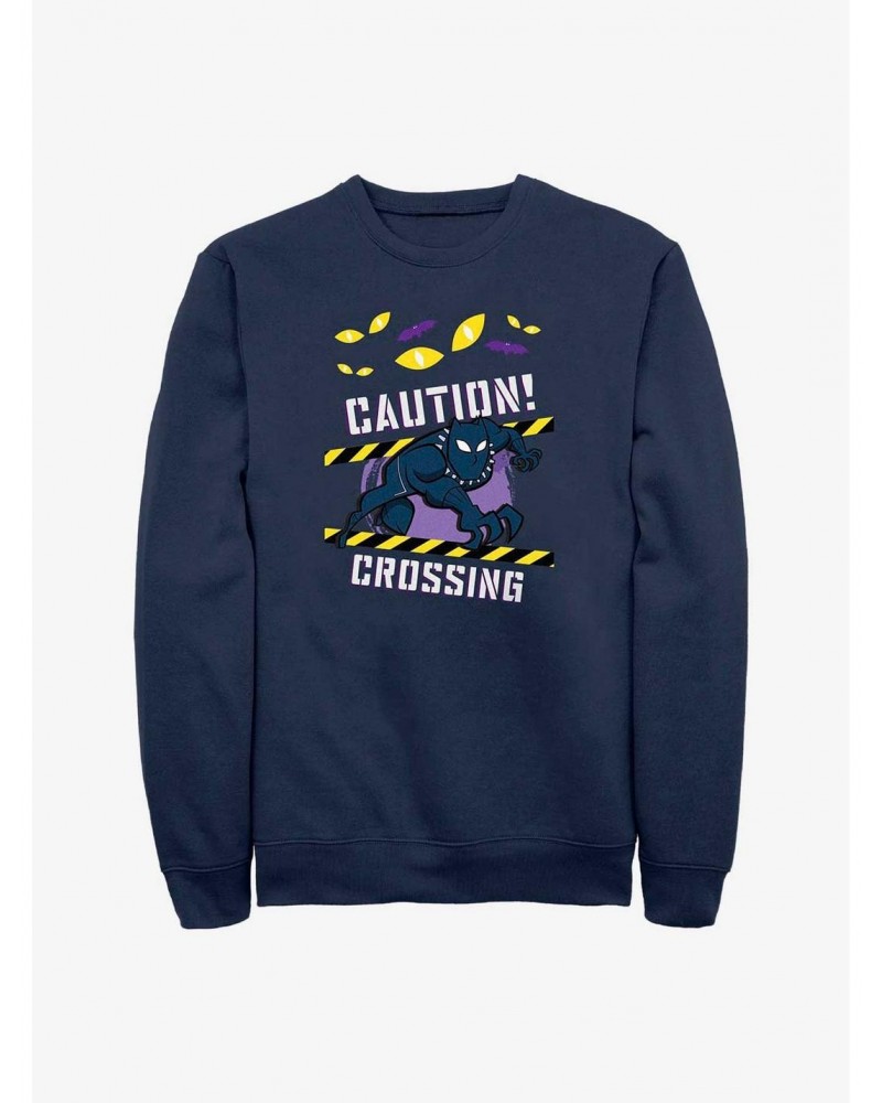 Marvel Black Panther Caution Crossing Sweatshirt $10.92 Sweatshirts