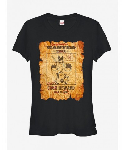 Marvel Deadpool Wanted Poster Girls T-Shirt $6.57 T-Shirts