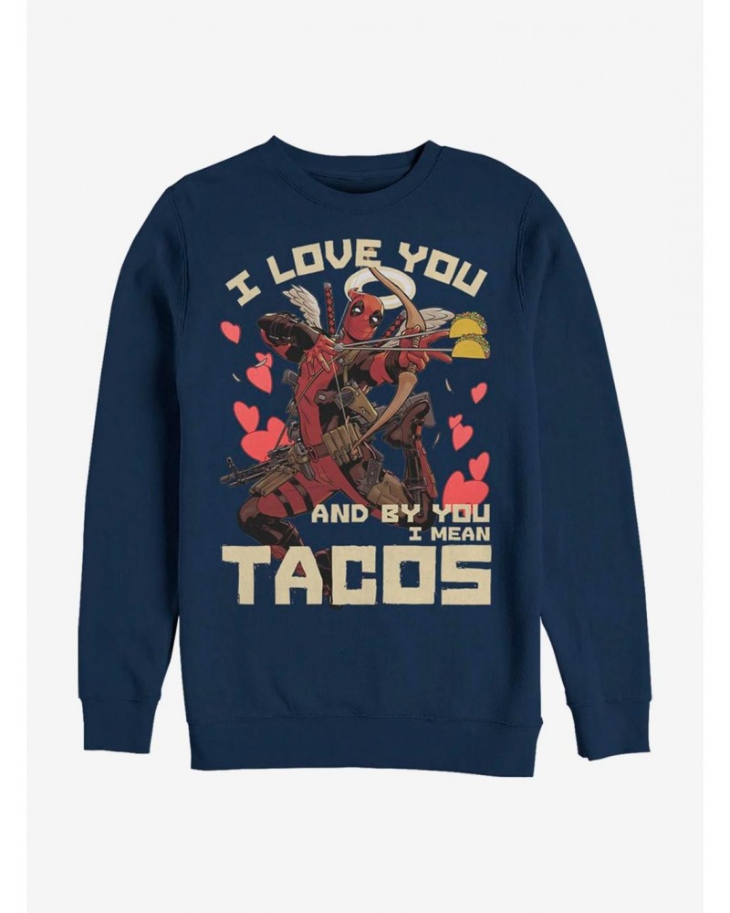 Marvel Deadpool Taco Love Crew Sweatshirt $9.45 Sweatshirts