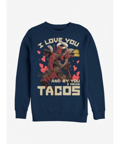 Marvel Deadpool Taco Love Crew Sweatshirt $9.45 Sweatshirts