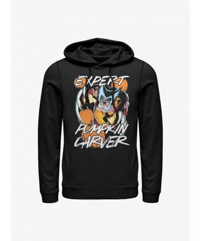 Marvel Wolverine Is An Expert Pumpkin Carver Hoodie $14.37 Hoodies