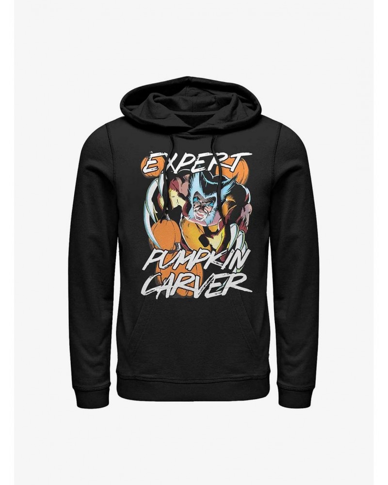 Marvel Wolverine Is An Expert Pumpkin Carver Hoodie $14.37 Hoodies