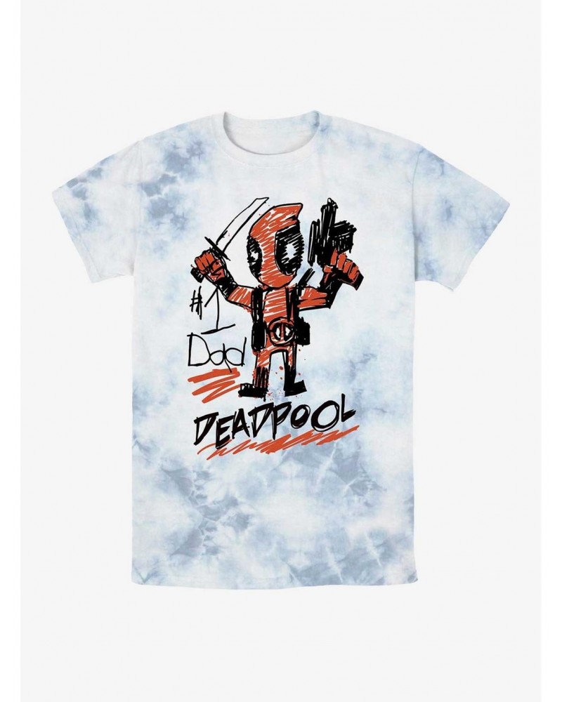 Marvel Deadpool Number One Dad Tie-Dye T-Shirt $10.15 T-Shirts