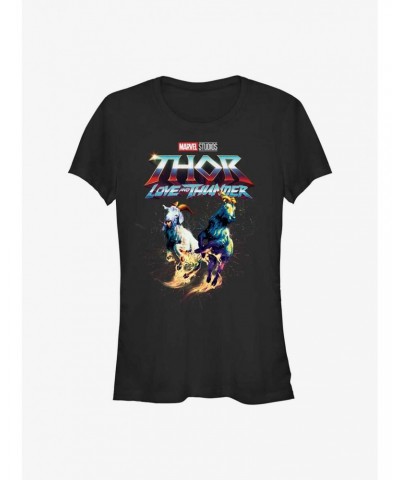 Marvel Thor: Love and Thunder Fire Goats Girls T-Shirt $7.57 T-Shirts