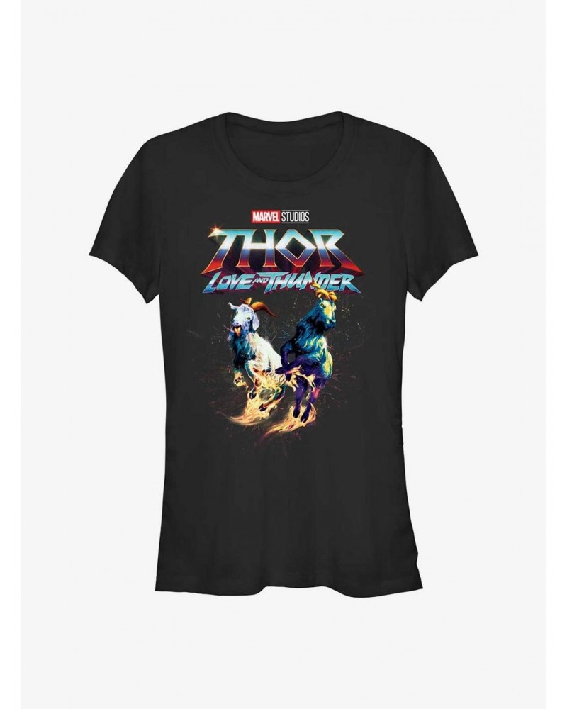 Marvel Thor: Love and Thunder Fire Goats Girls T-Shirt $7.57 T-Shirts