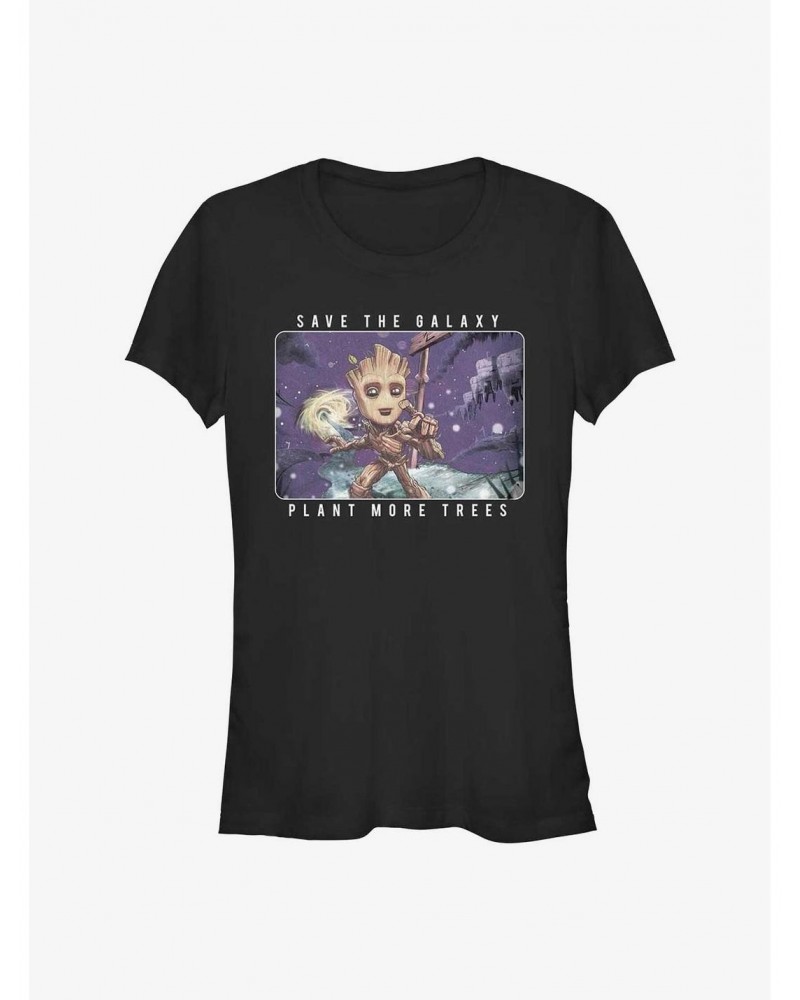 Marvel Guardians of the Galaxy Earth Day Groot Plant Trees Girls T-Shirt $7.37 T-Shirts