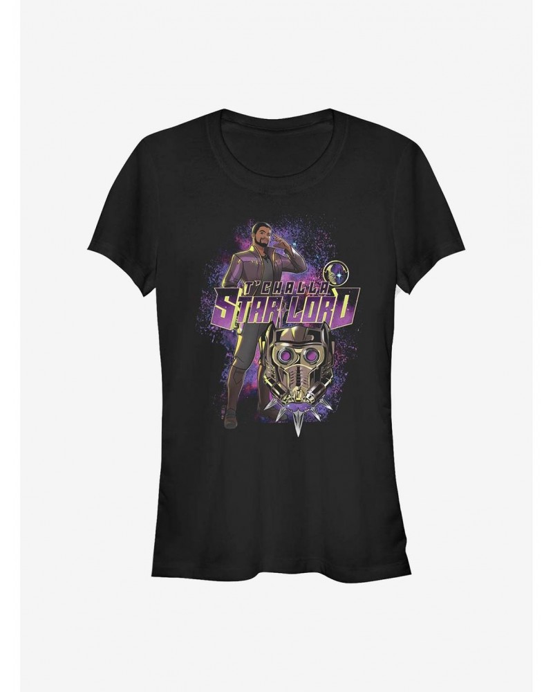 Marvel What If...? T'Challa Star-Lord Girls T-Shirt $6.97 T-Shirts