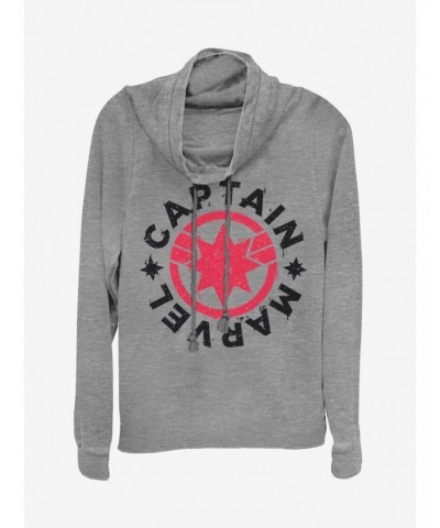 Marvel Captain Marvel Cowlneck Long-Sleeve Girls Top $13.65 Tops