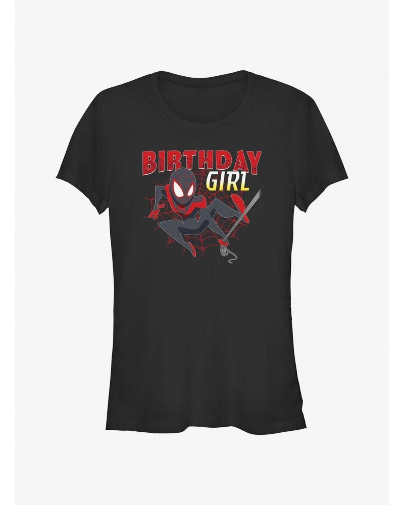 Marvel Birthday Girl Miles Morales Girls T-Shirt $7.17 T-Shirts