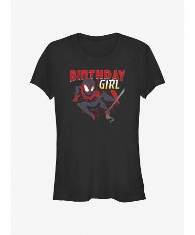 Marvel Birthday Girl Miles Morales Girls T-Shirt $7.17 T-Shirts