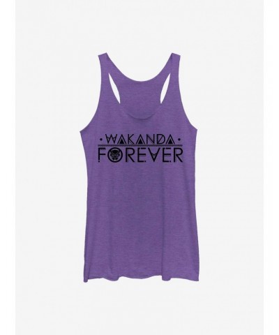 Marvel Black Panther Wakanda Forever Text Girls Tank $8.29 Tanks