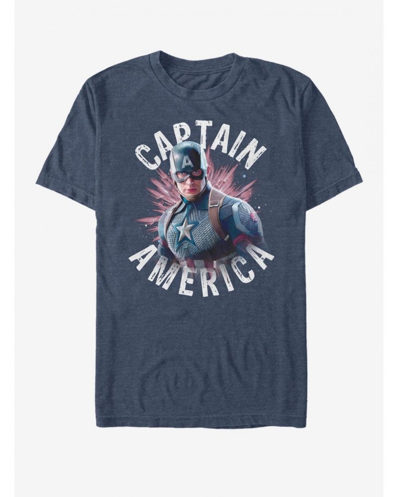 Marvel Avengers: Endgame Captain America Burst T-Shirt $9.18 T-Shirts