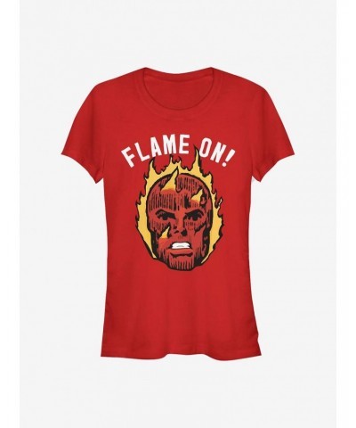 Marvel Fantastic Four Flame On Girls T-Shirt $9.36 T-Shirts