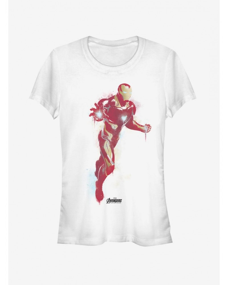 Marvel Avengers: Endgame Iron Man Paint Girls White T-Shirt $6.77 T-Shirts