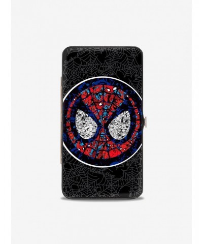 Marvel Spider-Man Stained Glass Spider-Man Face Spider Webs Hinged Wallet $10.45 Wallets