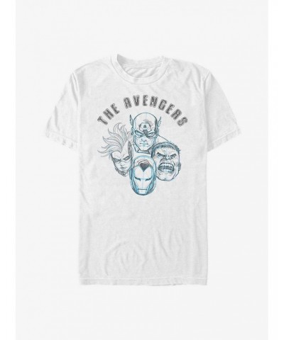 Marvel Avengers Heroes Faces Sketch T-Shirt $6.12 T-Shirts