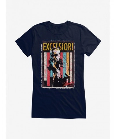 Stan Lee Universe Excelsior! Stripes Girls T-Shirt $8.96 T-Shirts