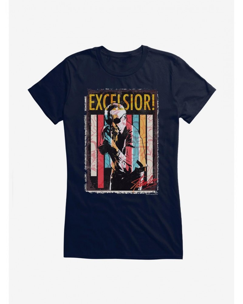 Stan Lee Universe Excelsior! Stripes Girls T-Shirt $8.96 T-Shirts