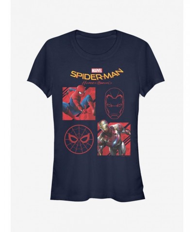 Marvel Spider-Man Homecoming Four Square Girls T-Shirt $8.37 T-Shirts