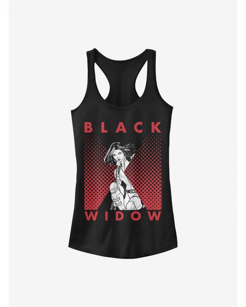 Marvel Black Widow Halftone Black Widow Girls Tank $7.57 Tanks