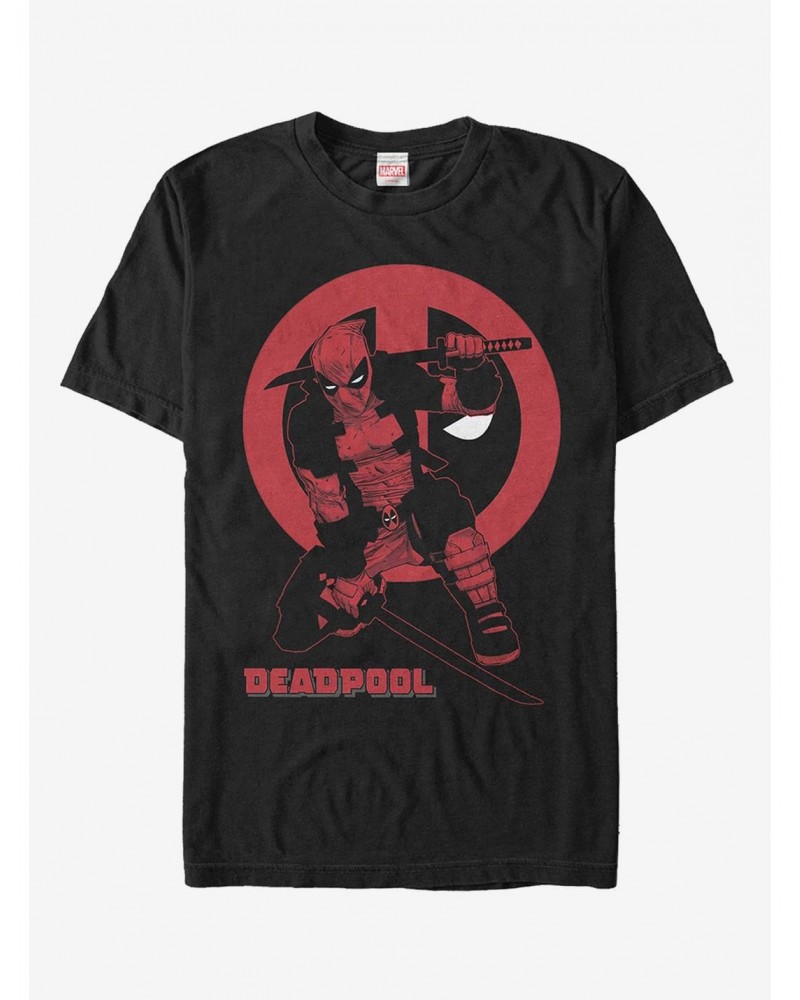 Marvel Deadpool Red Katana Sword Pose T-Shirt $8.60 T-Shirts