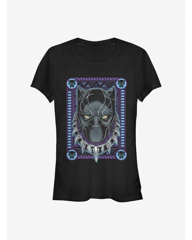 Marvel Black Panther Panther Card Girls T-Shirt $7.97 T-Shirts